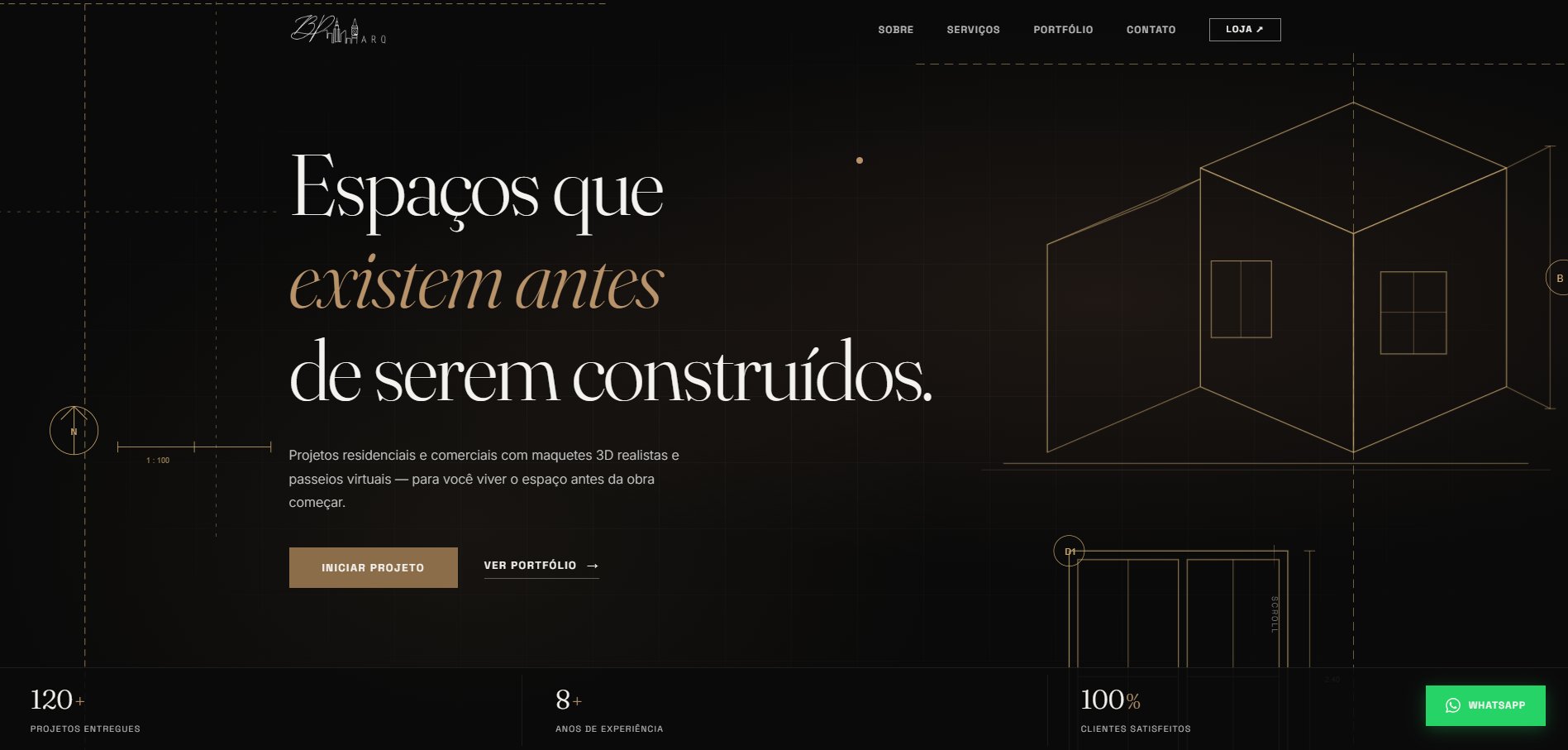 Screenshot do site BP Arq