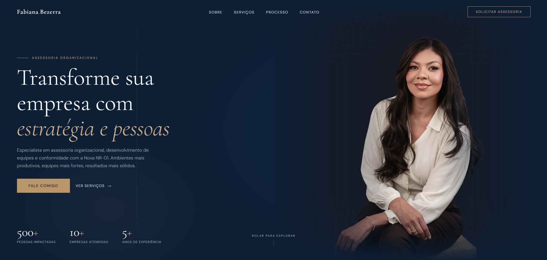 Screenshot do site Fabiana Bezerra